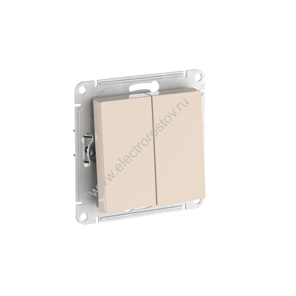 AtlasDesign Беж Переключатель 2-клавишный с быстрозажим. клеммами Schneider Electric