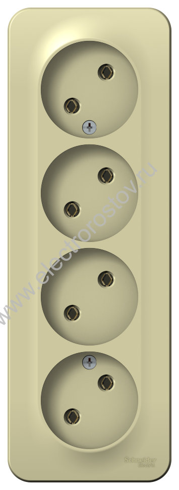 Blanca наруж Бежевый Розетка 4-ая б/з без шторок, изолир. пластина 16А, 250В Schneider Electric