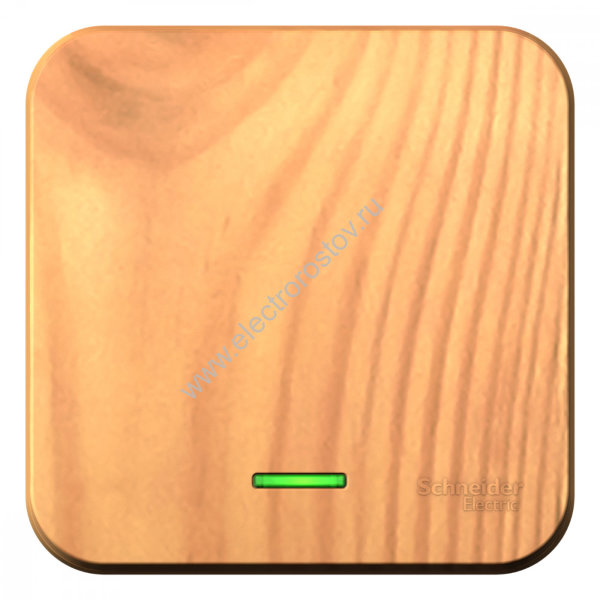 Blanca наруж Ясень Переключатель 1-клавишный с подсветкой, 10А, 250B, изолир. пластина Schneider Ele