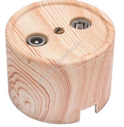 Лизетта Карельская сосна Розетка R/TV-SAT проходная, пластик Bironi