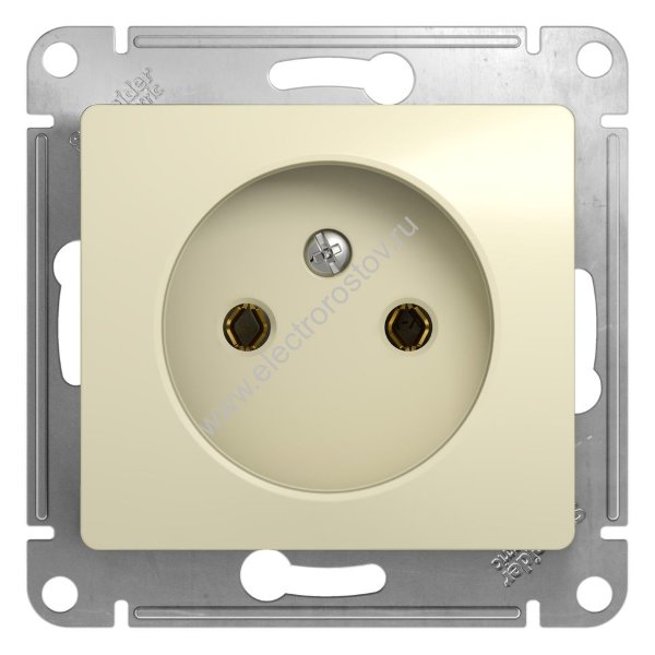 Glossa Бежевый Розетка 1-ая без заземления Schneider Electric