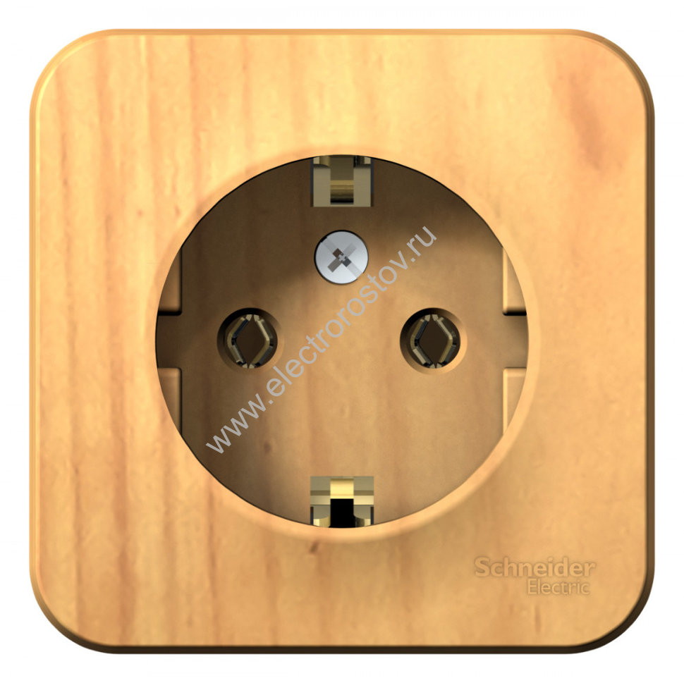 Blanca наруж Ясень Розетка с/з без шторок 16А, 250В, изолир. пластина Schneider Electric