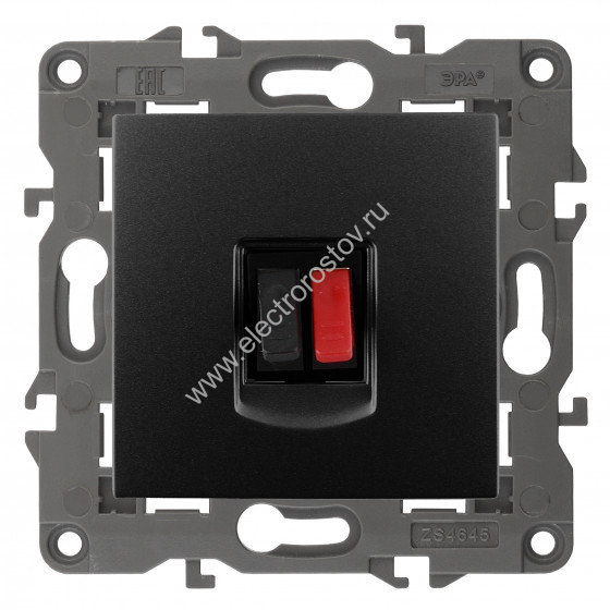 Elegance Антрацит Аудиорозетка 1-ая ЭРА