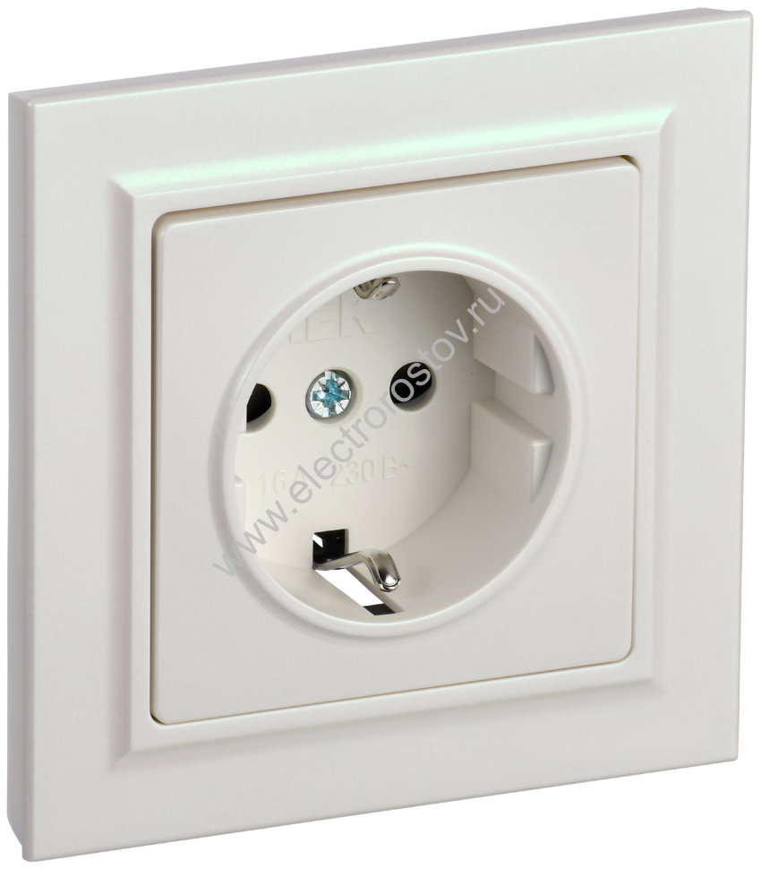 IEK BRITE Жемчуг Розетка с з/к/ш 16А в сборе РСР14-1-0-БрЖ