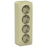 Blanca наруж Бежевый Розетка 4-ая с/з со шторками, изолир. пластина 16А, 250В Schneider Electric