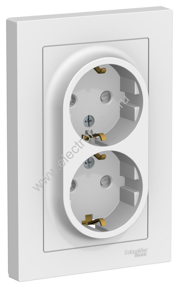 AtlasDesign Лотос Розетка 2-ая с/з со шторками Schneider Electric