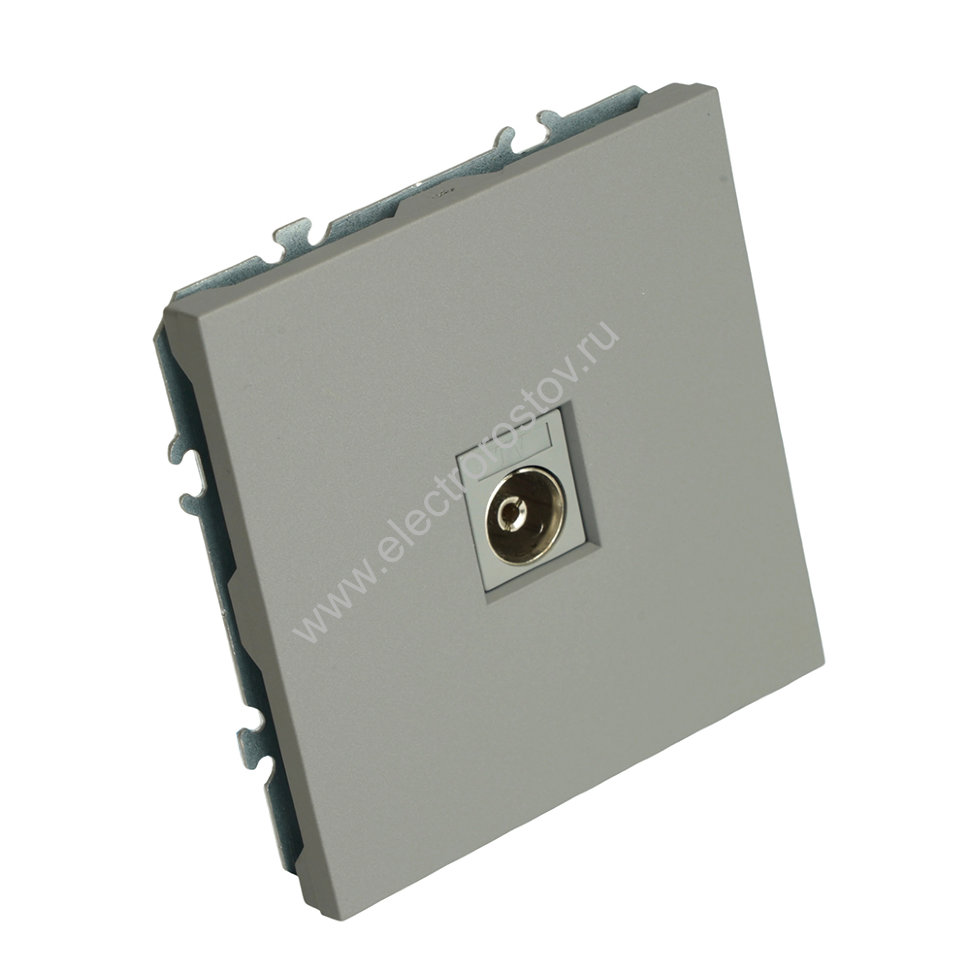 STEKKER Эмили Платиново-серый, soft touch Розетка телевизионная 1-местная 75 Ом, 5-862МГц