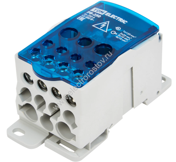 Распределительный блок на Din-рейку РБ-250 1П 250А (1х120/2x35+5х16+4х10) TDM