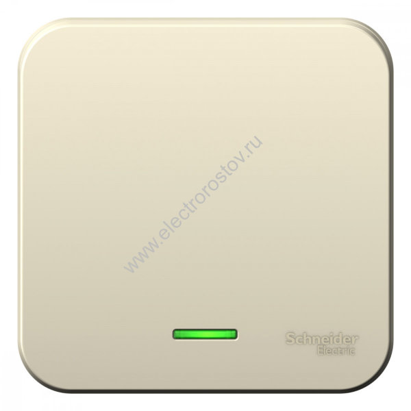 Blanca наруж Молочный Переключатель 1-клавишный с подсветкой 10А, 250B, изолир. пластина Schneider E