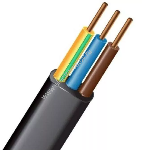 Кабель ВВГ-плоский нг(А) LS--3х6 ГОСТ В