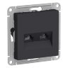AtlasDesign Карбон Розетка компьютерная 2-ая RJ45+RJ45, кат. 5е Schneider Electric