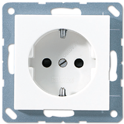JUNG EcoProfi Белая Розетка 1-ая с/з литая с безвинт. клеммами