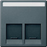Schneider Electric Merten SM Антрацит Накладка розетки ТЛФ/комп 2-ой прямой