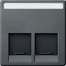 Schneider Electric Merten SM Антрацит Накладка розетки ТЛФ/комп 2-ой прямой