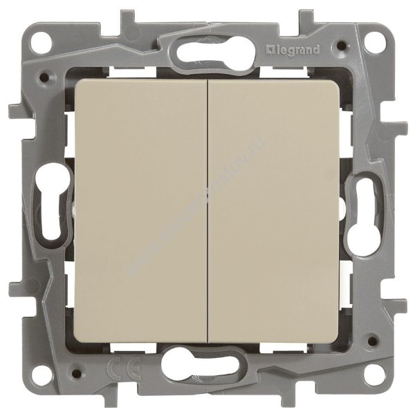 Etika Слоновая кость Переключатель 2-клавишный Legrand