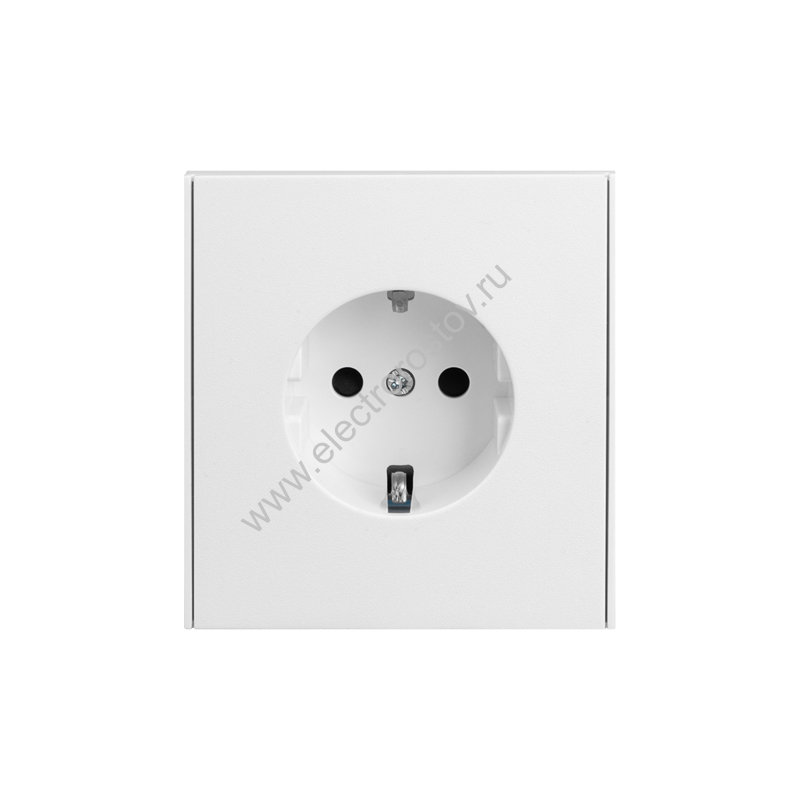 KRANZ STRONG Розетка 1-ая с/з с/у, со шторками 16А жемчуг, с 1-пост. рамкой