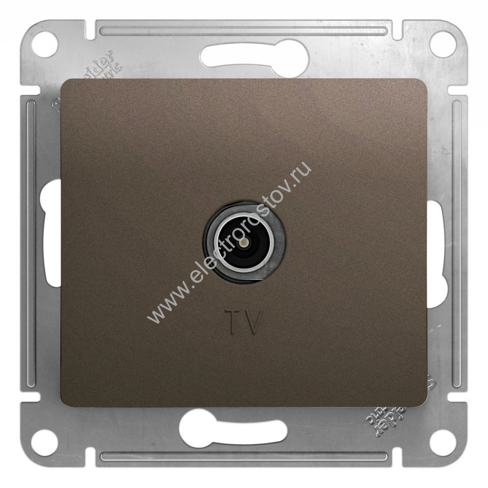 Glossa Шоколад Розетка TV механизм Schneider Electric