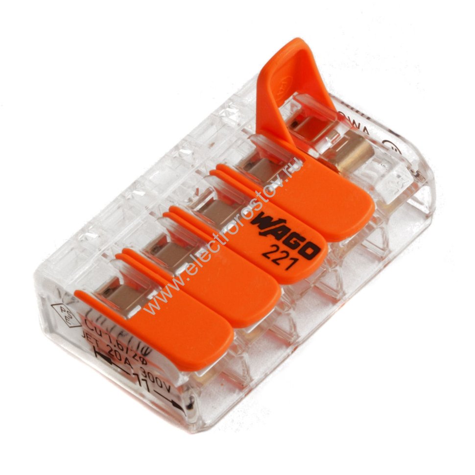 Клемма для всех типов проводников 5х0,08-4мм² WAGO