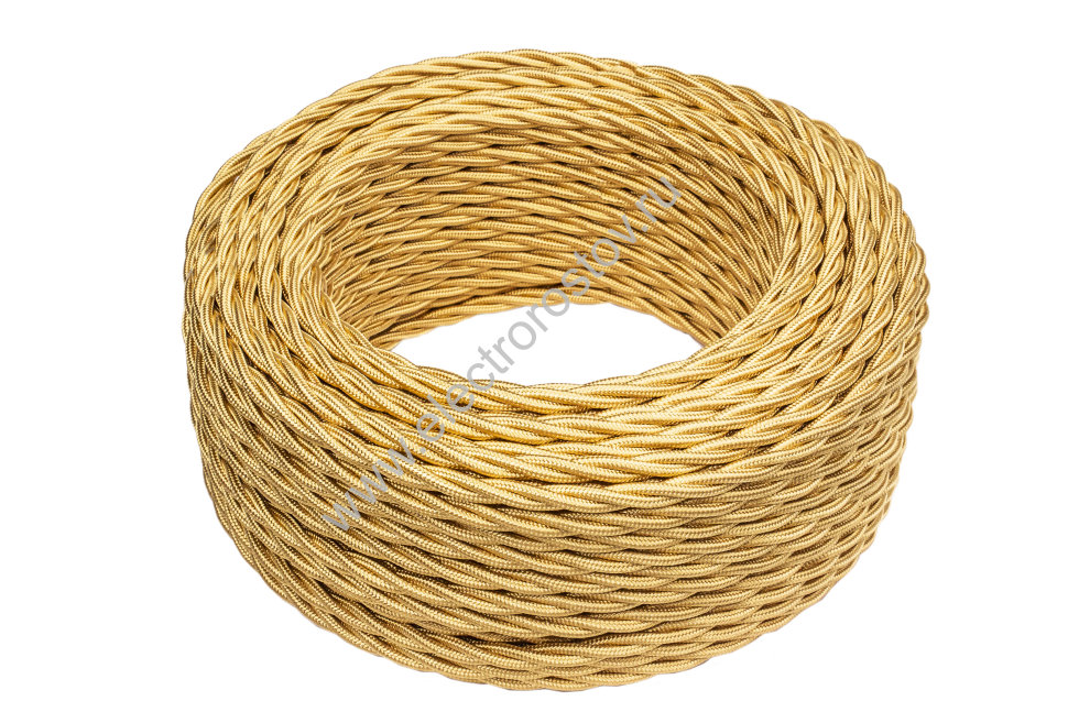 Витой провод 3*2,5, золото, глянец 10м
