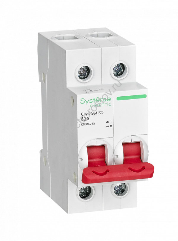 City9 Выключатель нагрузки (мини-рубильник) 2P 63А Systeme Electric