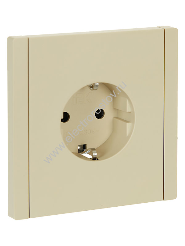 IEK FORTE&PIANO Ваниль Розетка с/з со шт безвинтовое крепление 16А FP413