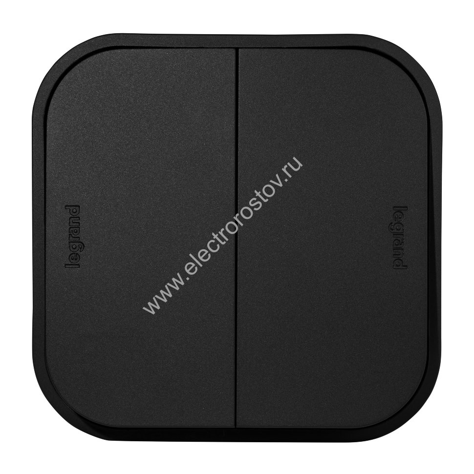 Quteo Чёрный матовый Переключатель 2-клавишный Legrand