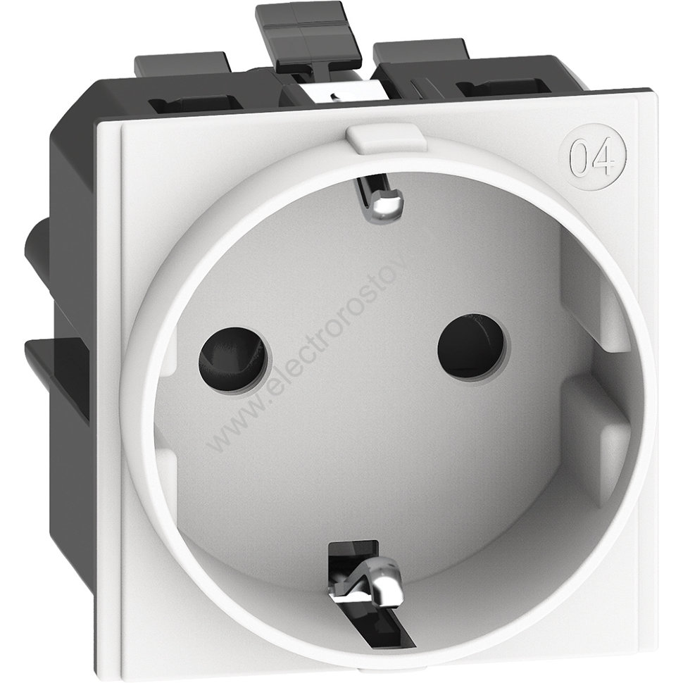 Living now Белый Розетка немецкого стандарта 2К+З 16А автомат клеммы 2 мод Bticino