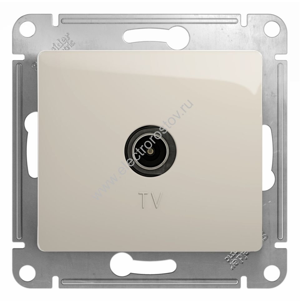Glossa Молочный Розетка TV механизм Schneider Electric