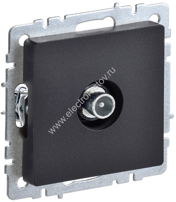 IEK BRITE BASE Черный Розетка TV проходная РТВ10-0-БрЧ