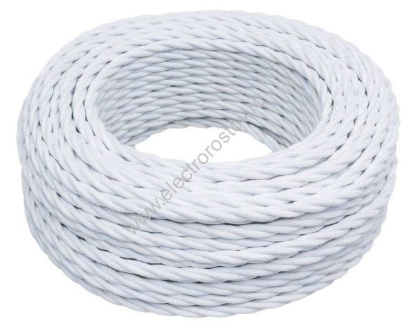 Витой провод 2*0,75, белый, матовый 20м