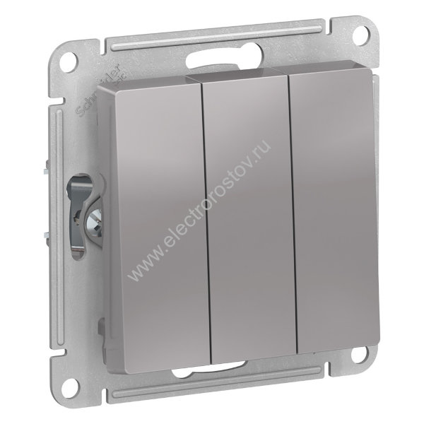 AtlasDesign Алюминий Выключатель 3-клавишный Schneider Electric