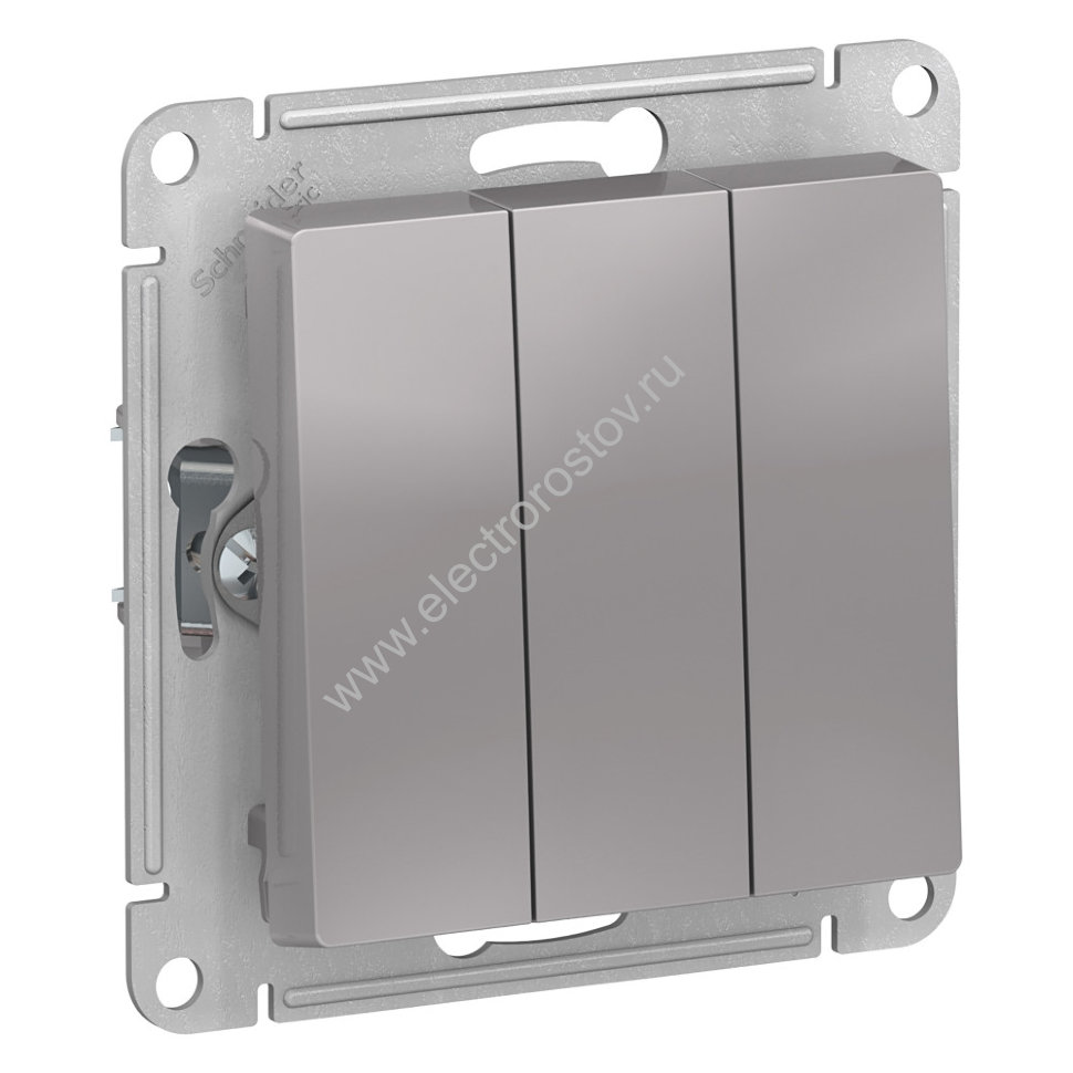 AtlasDesign Алюминий Выключатель 3-клавишный Schneider Electric