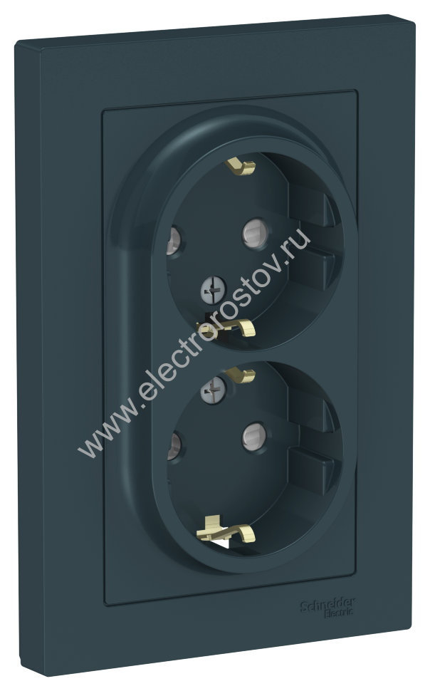 AtlasDesign Изумруд Розетка 2-ая с/з со шторками Schneider Electric