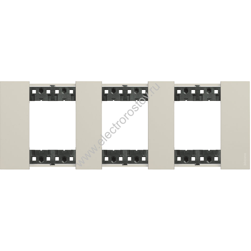 Living now Песочный Рамка немецкий стандарт 3 поста (2+2+2 мод) Bticino