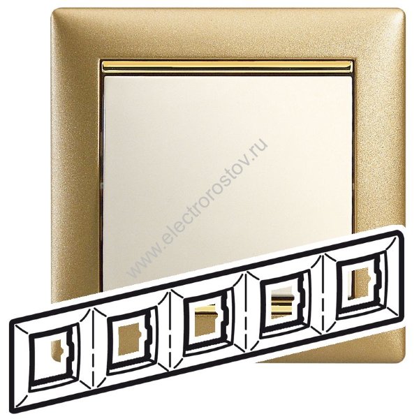 Valena Матовое золото/Золотой штрих Рамка 5-ая Legrand