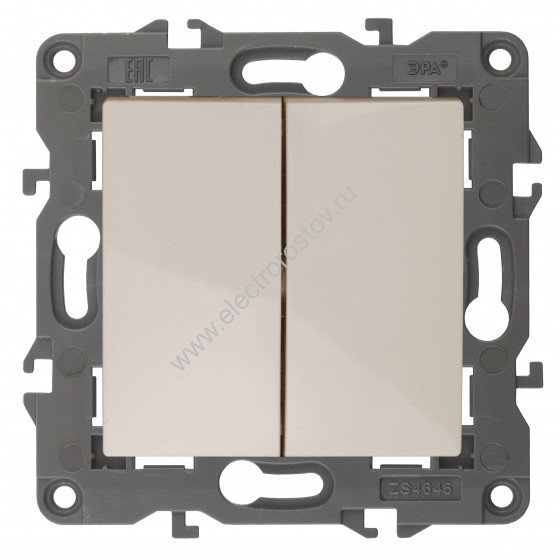 Elegance Слоновая кость Выключатель двухклавишный ЭРА