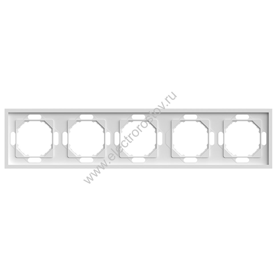 Эмили Рамка 5-местная, белый фарфор, soft touch