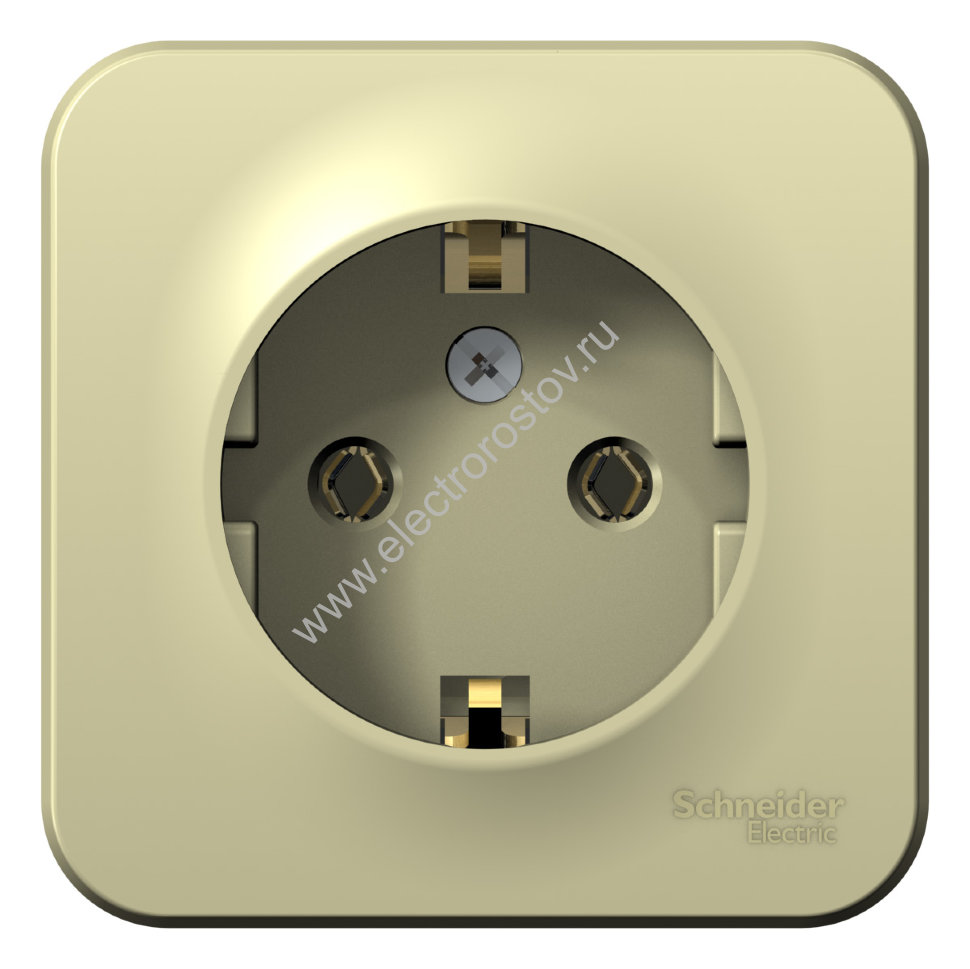 Blanca наруж Бежевый Розетка с/з без шторок, изолир. пластина 16А, 250В Schneider Electric