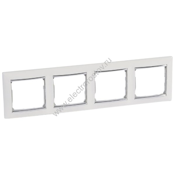 Valena Белый/Серебряный штрих Рамка 4-ая Legrand
