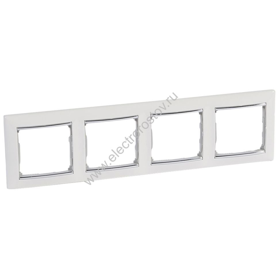 Valena Белый/Серебряный штрих Рамка 4-ая Legrand