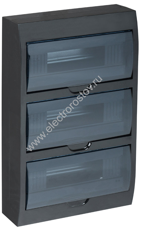 KREPTA 3 Корпус пластиковый накладной ЩРН-П-36 IP41 черный IEK