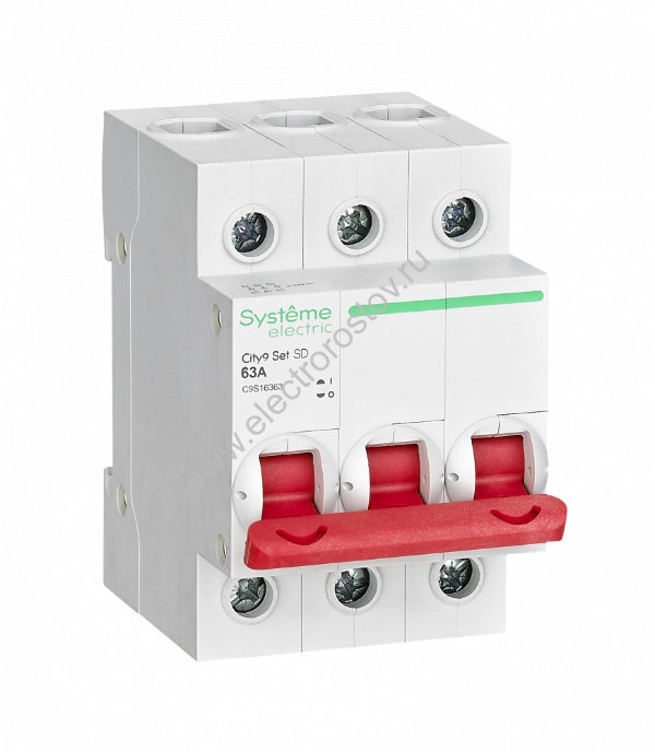 City9 Выключатель нагрузки (мини-рубильник) 3P 63А Systeme Electric