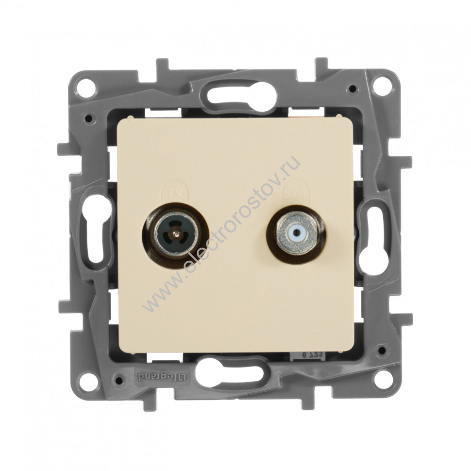 Etika Слоновая кость Розетка TV/SAT 2-х кабельная Legrand