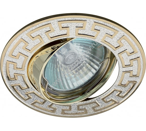 Светильник литой антик Т, серебро/золото поворотный, MR16, 12V, 50W, GU5.3 ЭРА