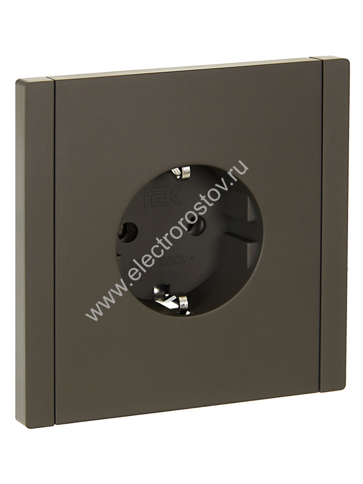 IEK FORTE&PIANO Серый Розетка с/з безвинтовое крепление 16А FP314