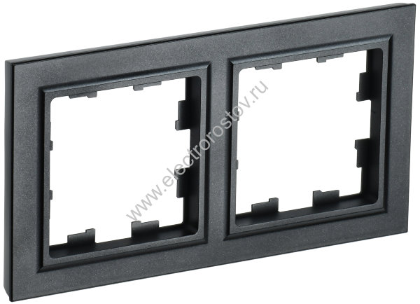 IEK BRITE BASE Черный Рамка 2-м РУ-2-БрЧ
