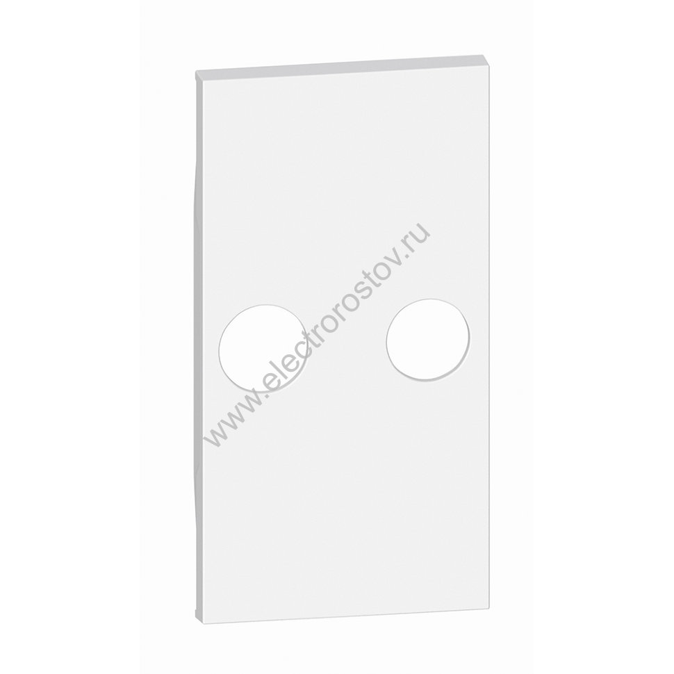 Living now Белый Лицевая панель для TV-SAT розеток с 2 отверстиями 2 мод Bticino