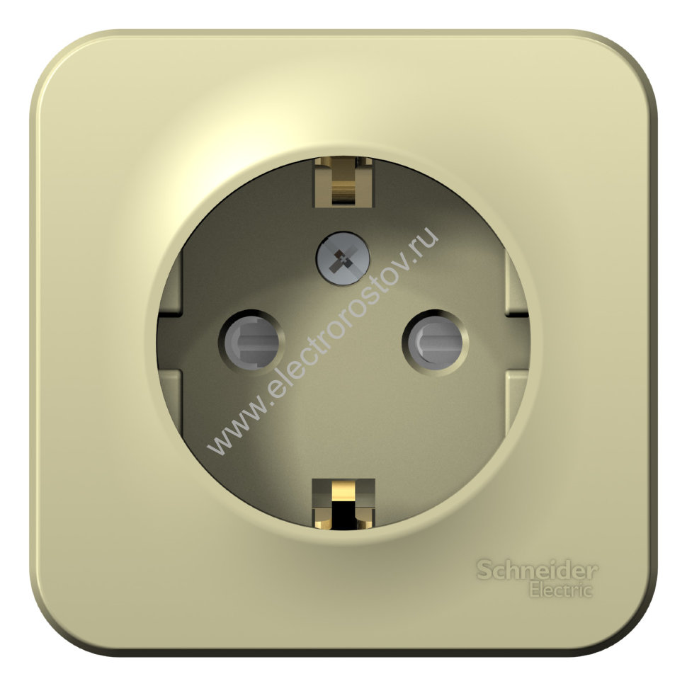 Blanca наруж Бежевый Розетка с/з со шторками, изолир. пластина 16А, 250В Schneider Electric