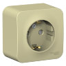 Blanca наруж Бежевый Розетка с/з со шторками, изолир. пластина 16А, 250В Schneider Electric