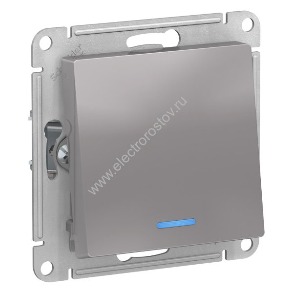 AtlasDesign Алюминий Переключатель 1-клавишный с подсветкой Schneider Electric